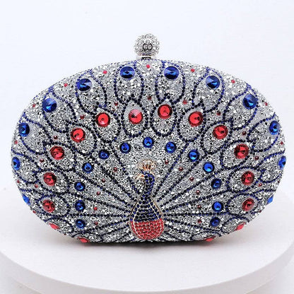Peacock Embellished Evening Clutch