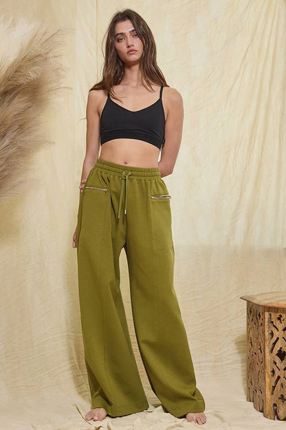 IP5462 Oversized Sweatsuit Pants With Zipper Pockets