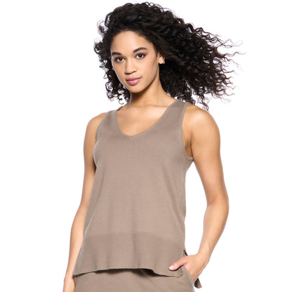 Voyage Knit Shell Tank Top: Driftwood (DFW) / Large