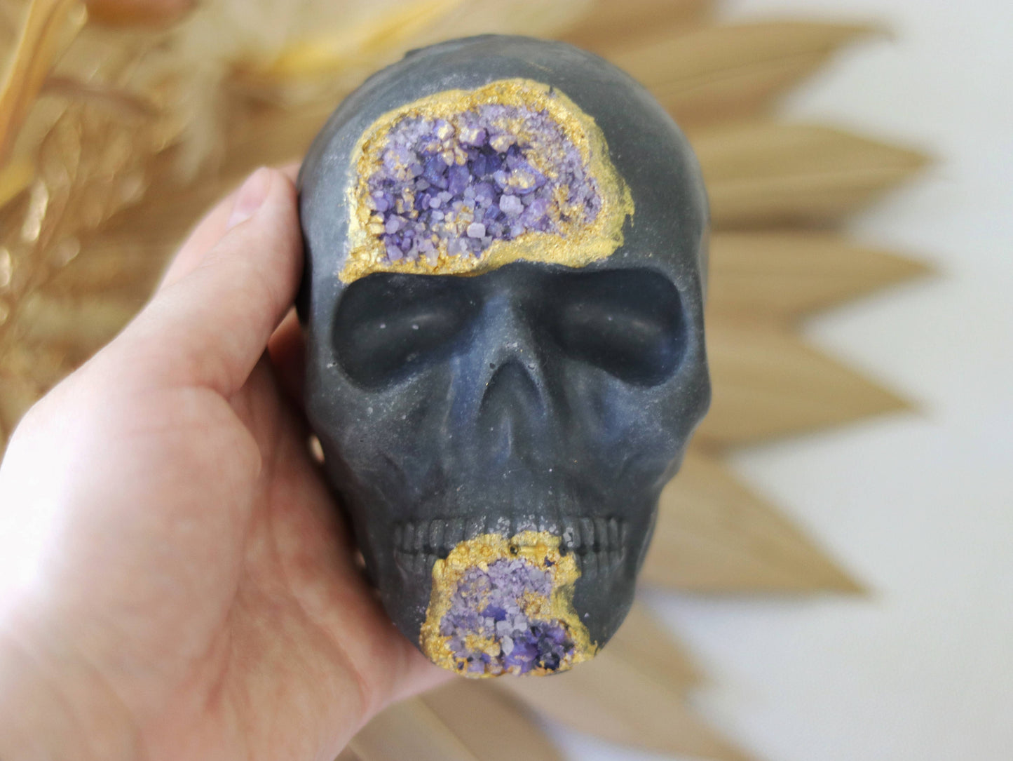 Gilded Amethyst Skull Soap