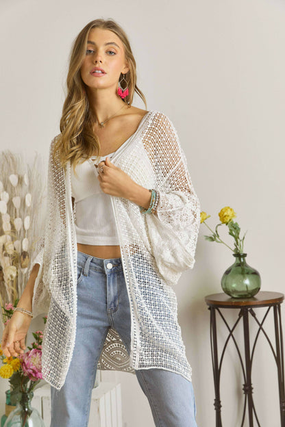 CET2061A - POPCORN CROCHET CARDIGAN