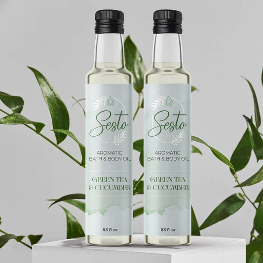 Sesto Aromatic Bath & Massage Oil - Green Tea & Cucumber