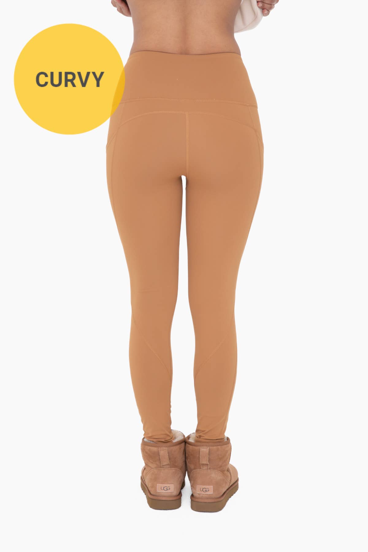 CURVY Essential Highwaist Panel Leggings: DUSTY CORAL / XL:1XL:2XL:3XL (2:2:1:1)