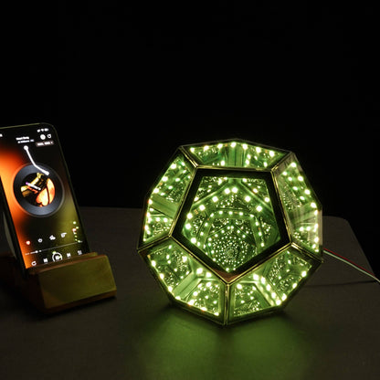 RGB Color-changing Infinity Dodecahedron Geometric Lamp