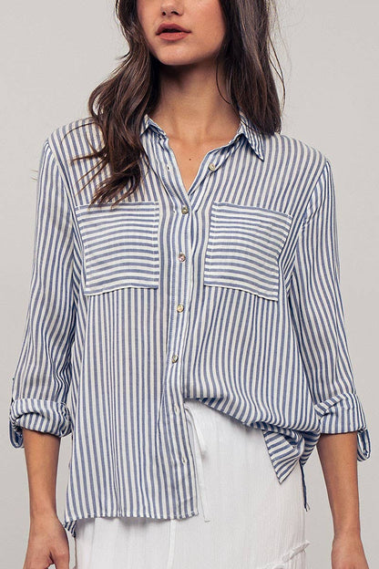 STRIPE BUTTON DOWN SHIRT