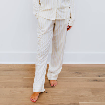 Faceplant Bamboo® Lucy Long Pants: Pink Stripe / Small