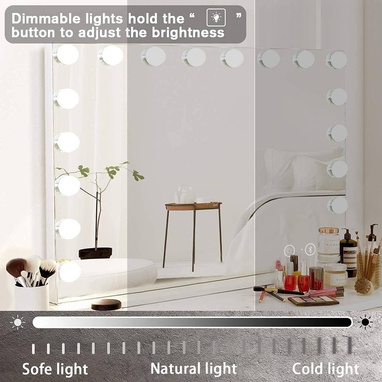 Vanity Mirror Lights And Bluetooth Speaker 32x23 Inches