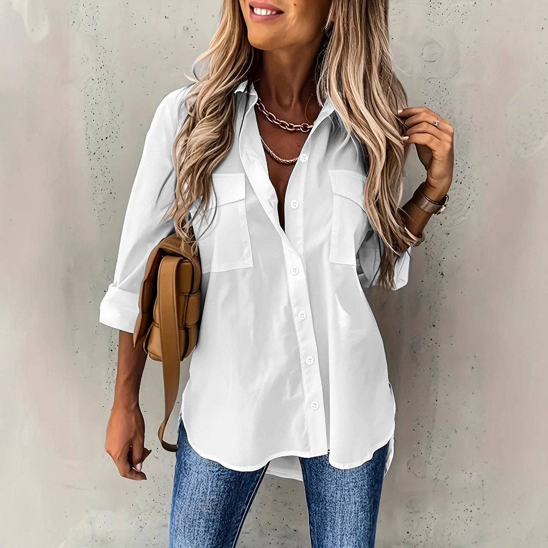 Solid Color Long Sleeve Shirt