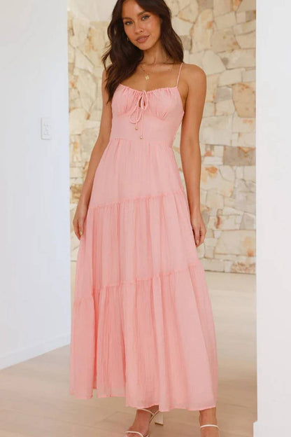 CWDMD5650_SLEEVELESS BACKLESS TIE STRAP MAXI FLARE DRESS