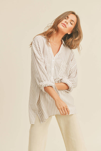 MMT549     STRIPED BUTTON DOWN SHIRTS