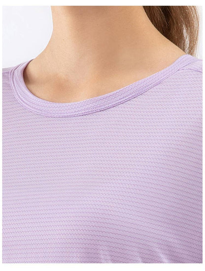 Open Triangle Twist Knot Back Tee: Light Purple / Medium-6-8