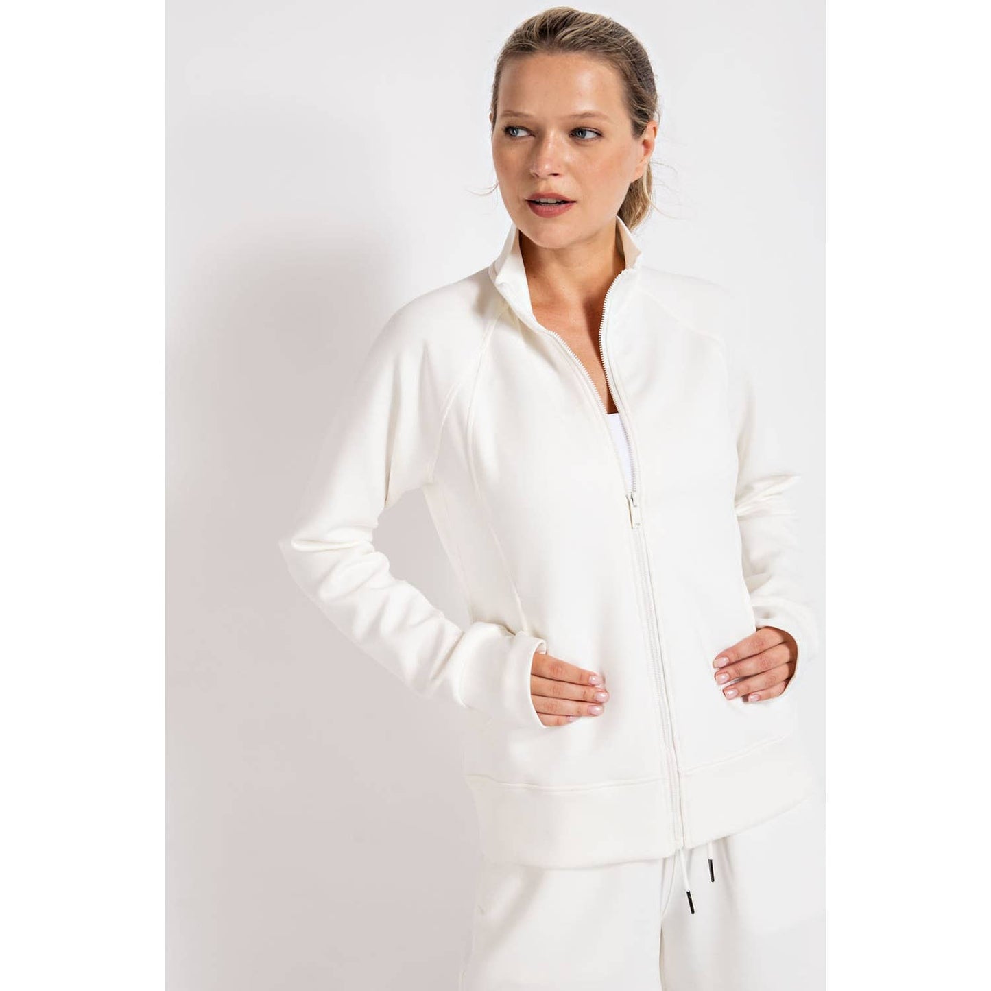 PONTI JACKET WITH POCKET: Charcoal / L