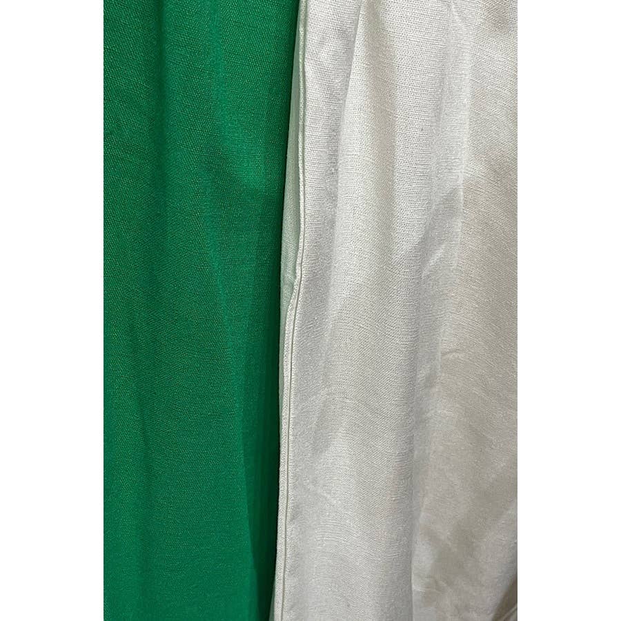 PLUS SIZE LINEN ELASTIC WAIST WIDE LEG PANTS: Black / 3X