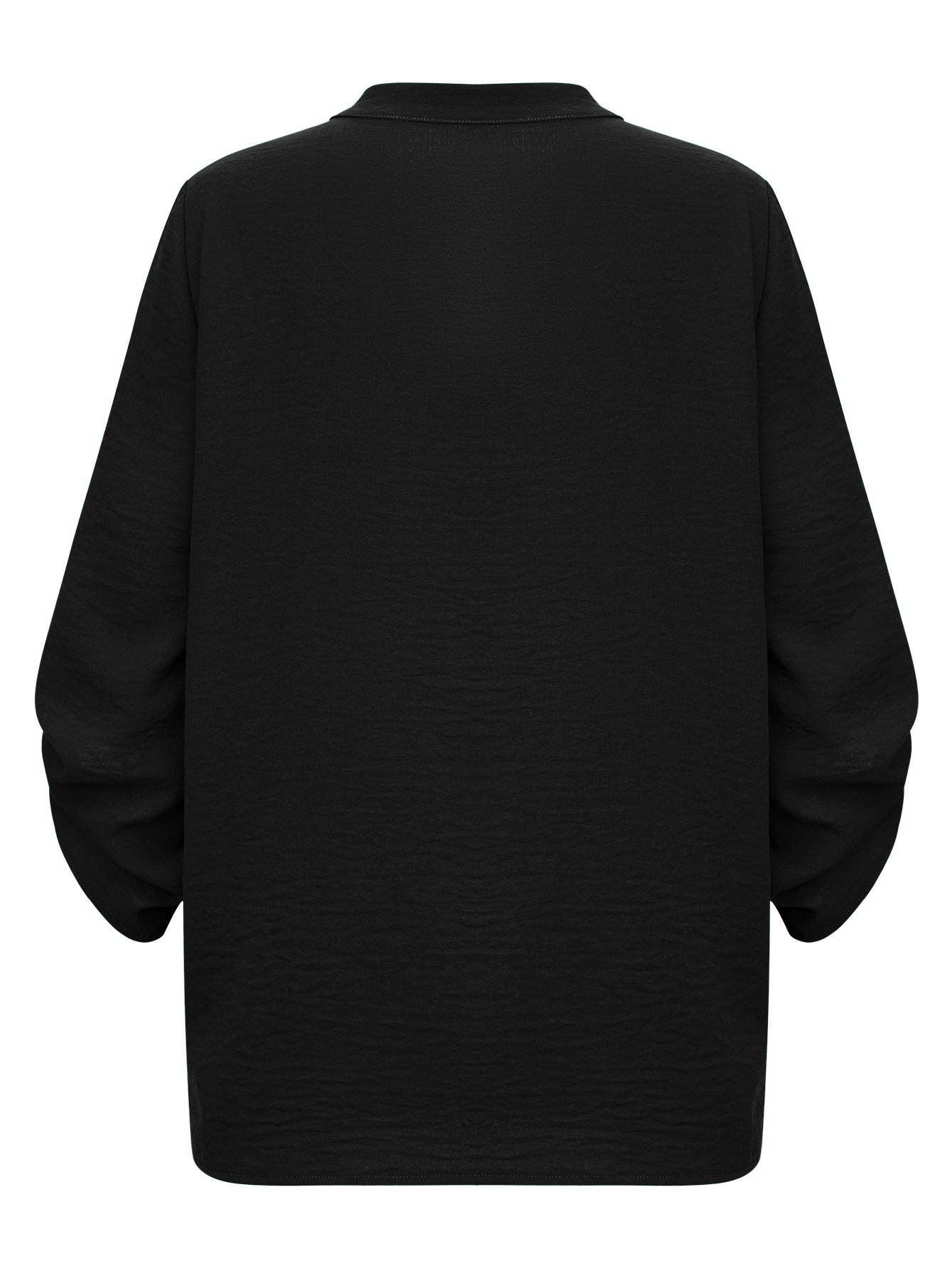 SN18 Sweetkama Ladies V-neck Hemming Daily Shirt: Green / M