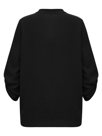 SN18 Sweetkama Ladies V-neck Hemming Daily Shirt: Green / M