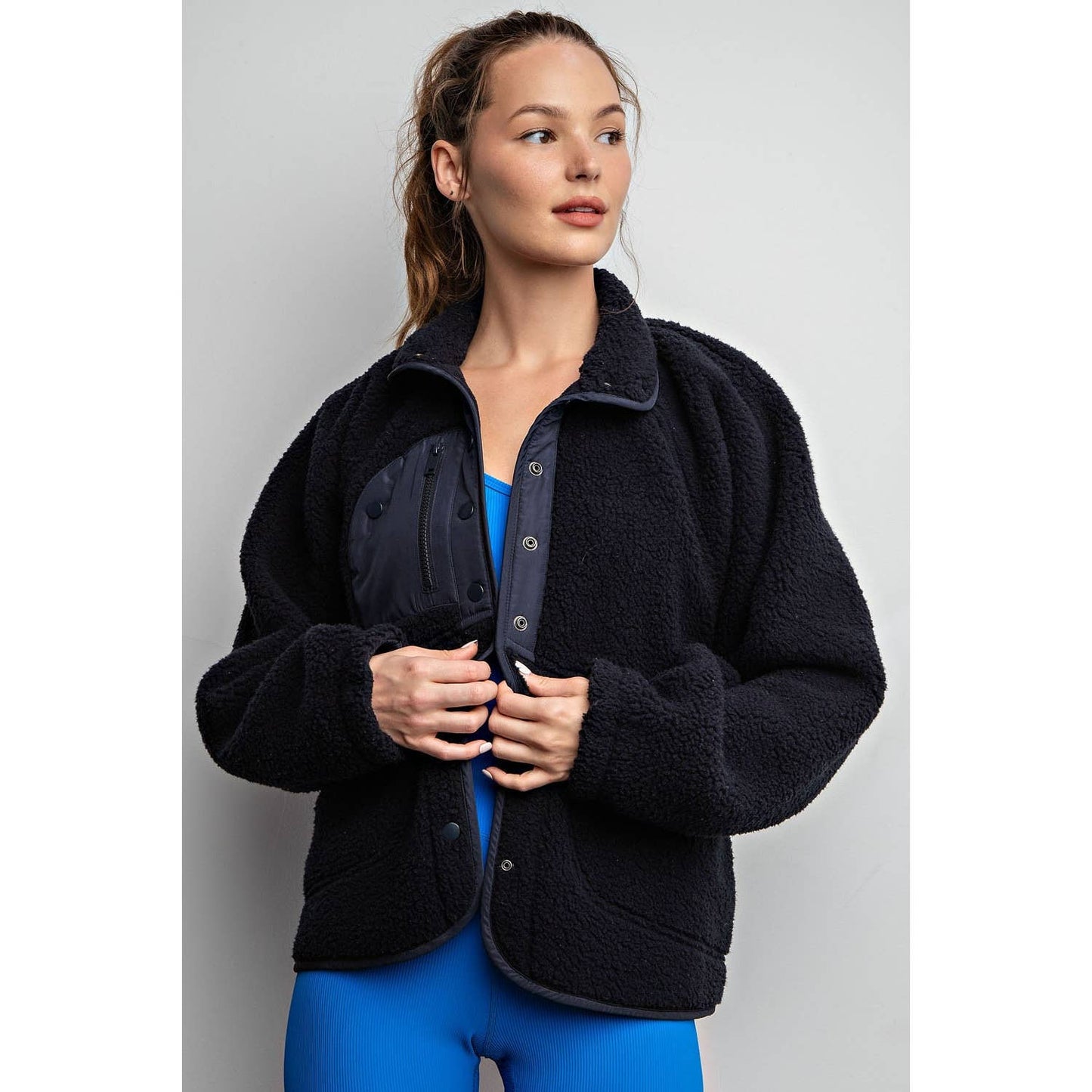 HEAVY FLEECE OUTDOOR JACKET: Olive / L