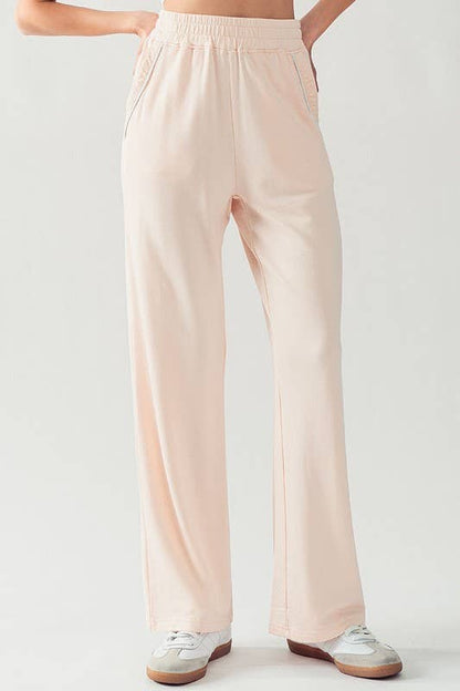 KPR11896 ELASTIC WAISTBAND COZY SWEATPANTS: SURF SPRAY / S-2/M-2/L-2