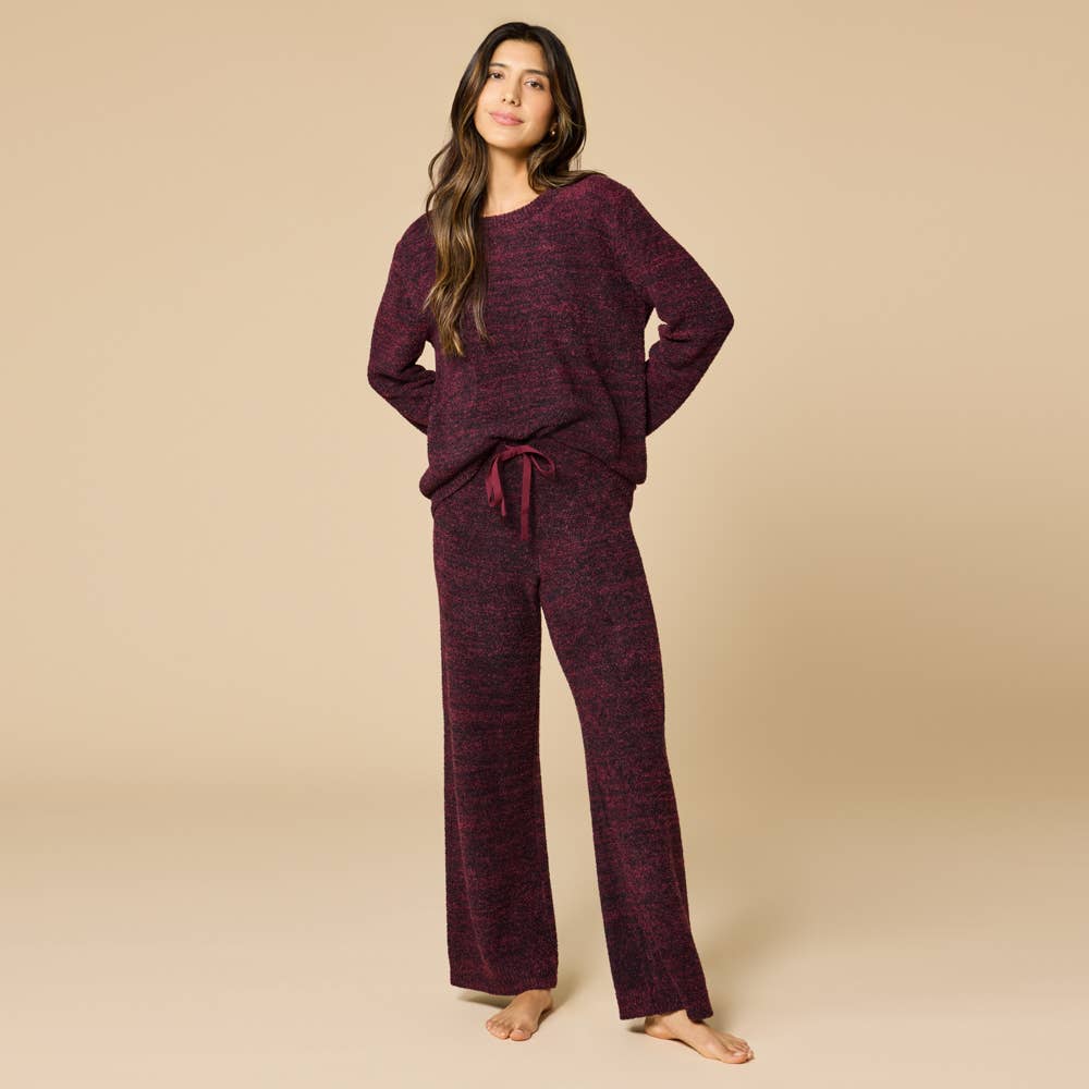 Women's Cozy Heathered Marshmallow Crew Lounge Set
