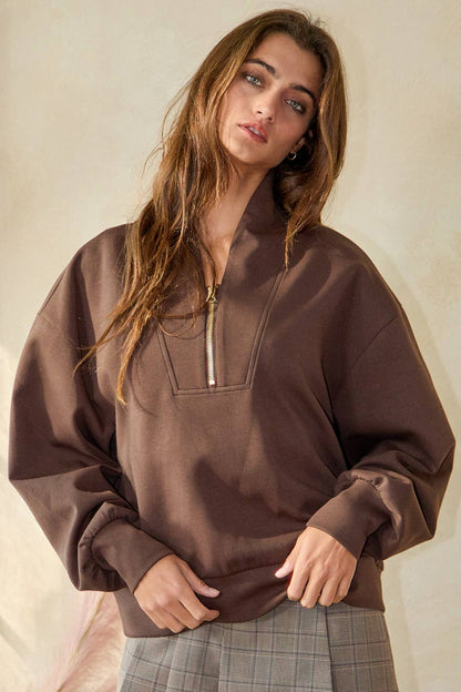 IT2154 Half Zip-up Scuba Sweatshirts