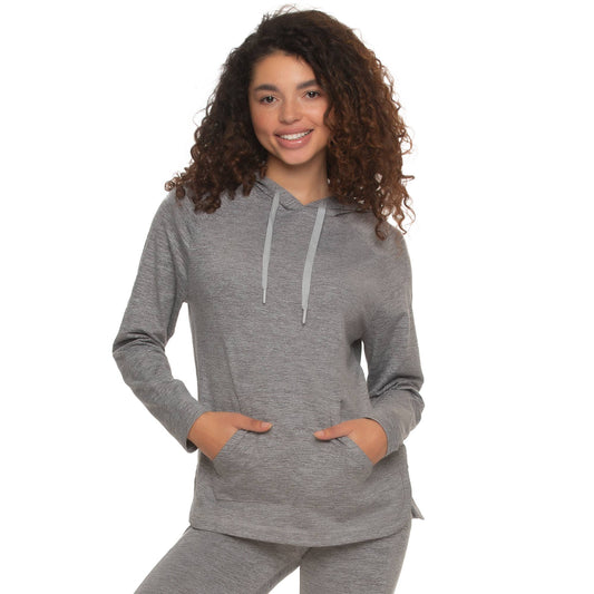 Estero Brushed Jersey Pullover Hoodie w Pocket: Medium Heather Grey (MHG) / S