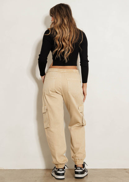 Good Drank Cargo Jeans: Khaki / S