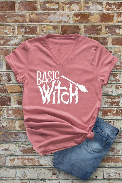 Basic Witch Unisex Short Sleeve V Neck T-Shirt