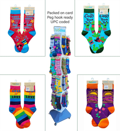 Love Yourself You Badass Bitch Ladies' Novelty Crew Socks