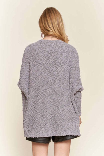 CESW2245 - POPCORN KNIT SWEATER CARDIGAN