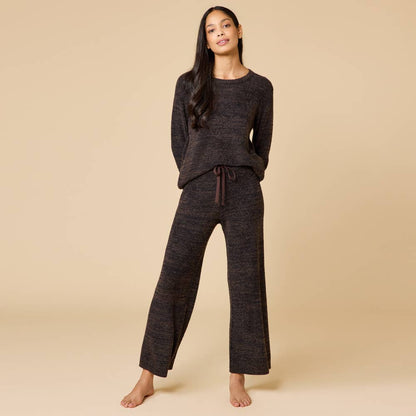 Women's Cozy Heathered Marshmallow Crew Lounge Set