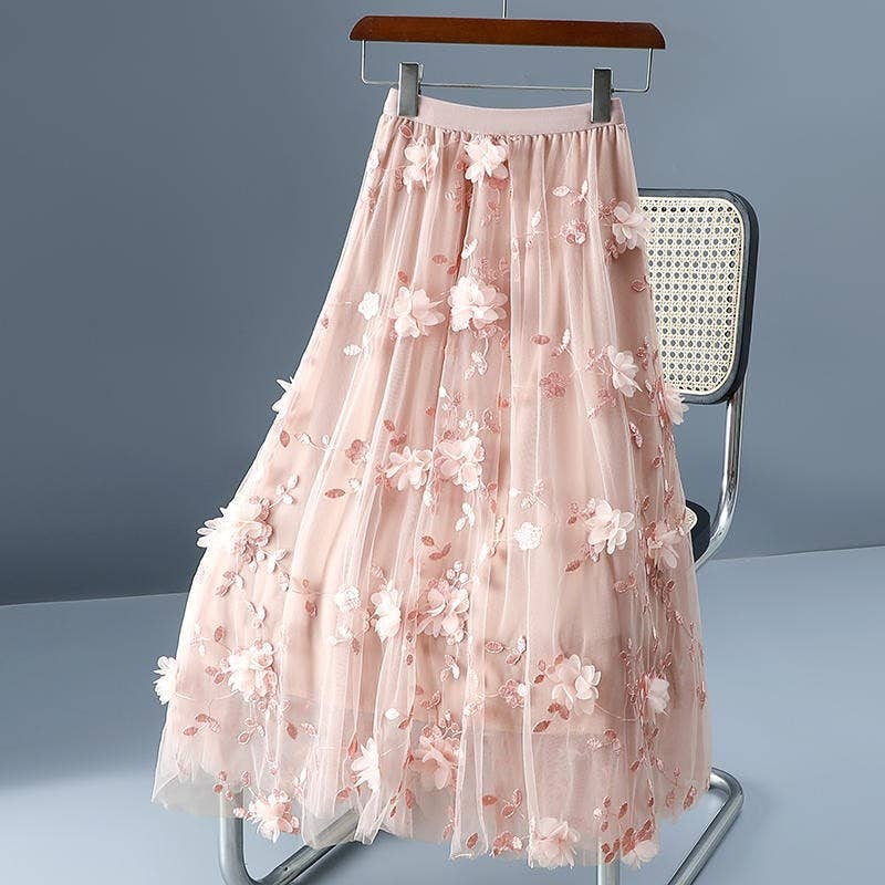 High Waist Slimming Double Layer Mesh Skirt
