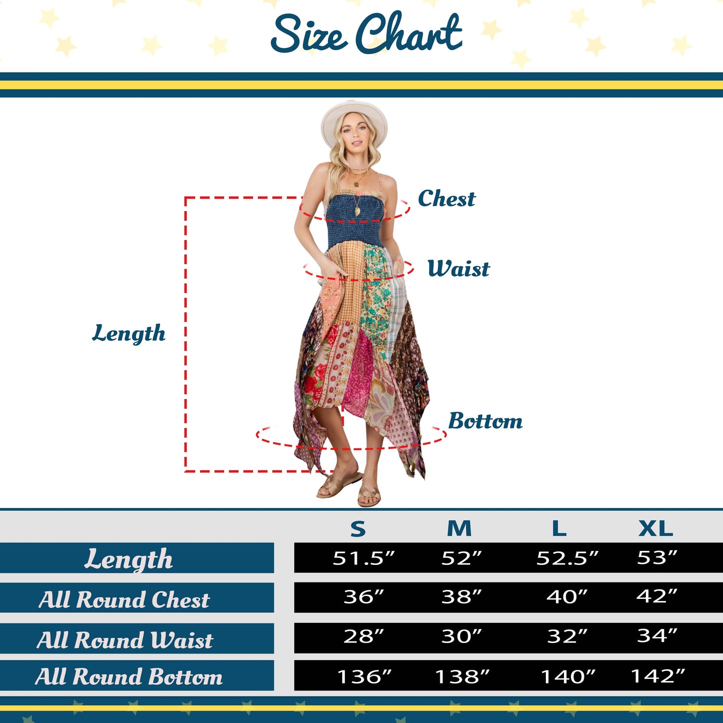 Preorder: Handkerchief Hem Mid-Length Dress with Patches NEW