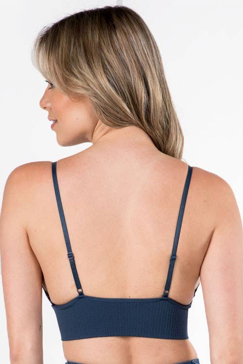 Lace Ribbed Triangle Bralette