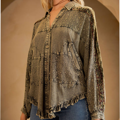 Bohemian Elegance: Stonewashed Rayon Top (ALSO IN PLUS)