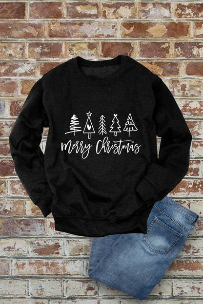 Merry Christmas, Christmas, PLUS Unisex Crewneck Fleece Sweatshirts: Charcoal / XL