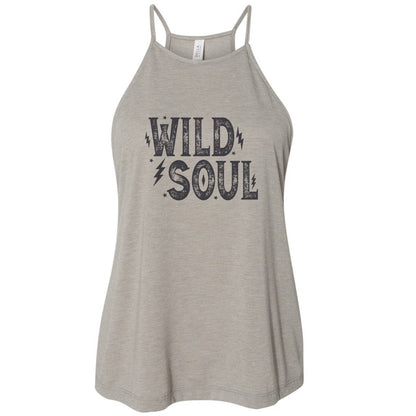 Black Distressed Wild Soul Tank Top: Stone / Large