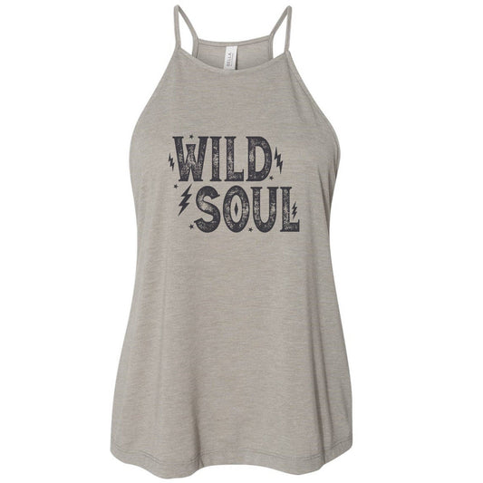 Black Distressed Wild Soul Tank Top: Stone / Small