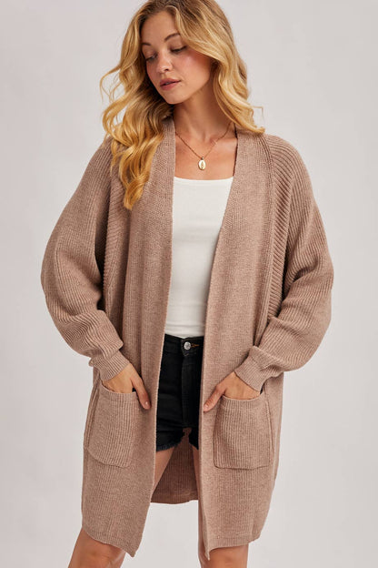 OPEN FRONT BATWING SLEEVE CARDIGAN