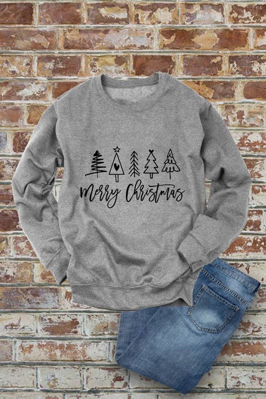 Merry Christmas, Christmas, PLUS Unisex Crewneck Fleece Sweatshirts: Charcoal / XL