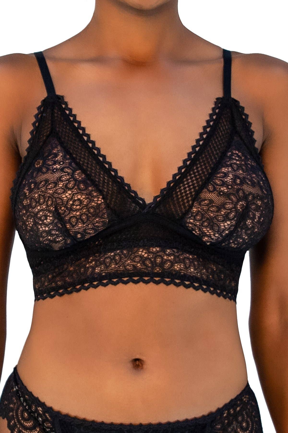 Up All Night Lace Bra: Black / 1X