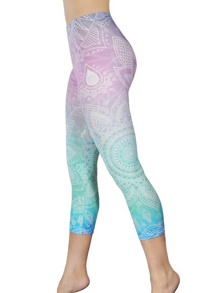 Capri "Cancun", Casual Ombre Mandala Printed Midrise Legging