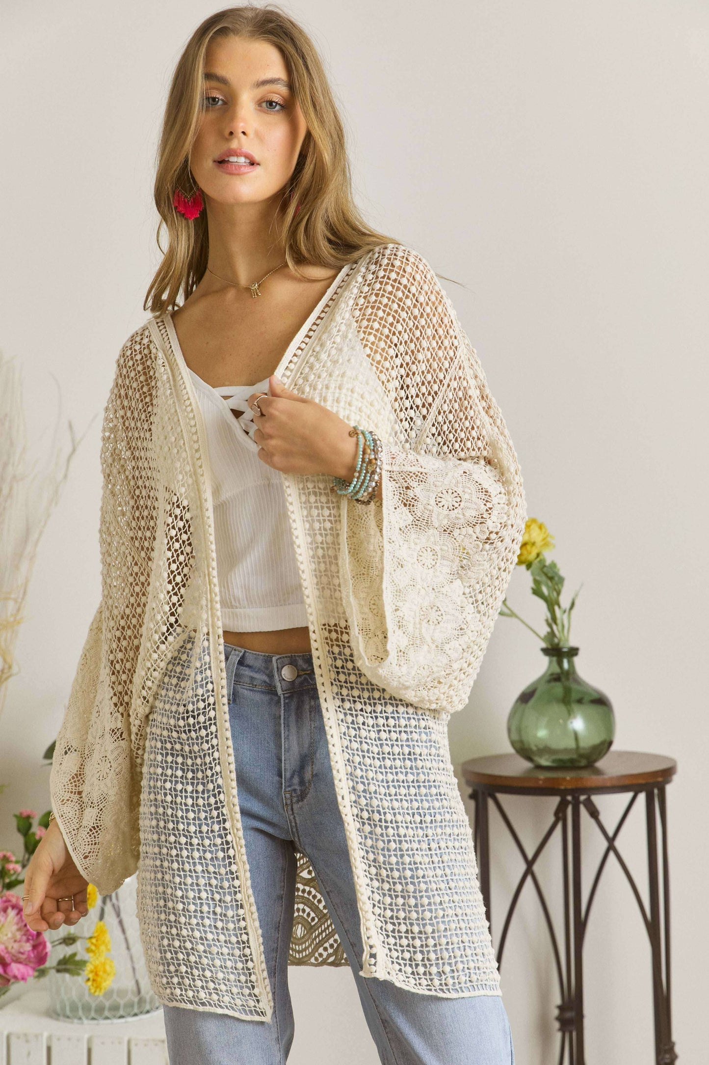 CET2061A - POPCORN CROCHET CARDIGAN