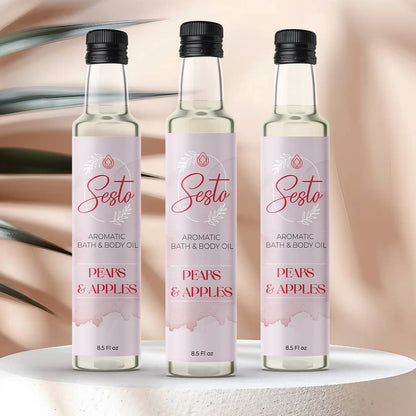 Sesto Aromatic Bath & Massage Oil - Pears & Apples - 8.5oz