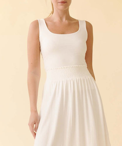 BAMBOO DOUBLE LAYERED TANK: DULL GREY / MEDIUM