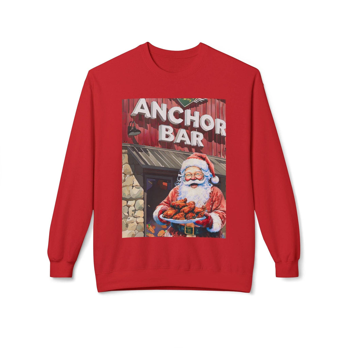 Santa with Wings at Anchor Bar Unisex Cozy Crewneck Sweatshirt