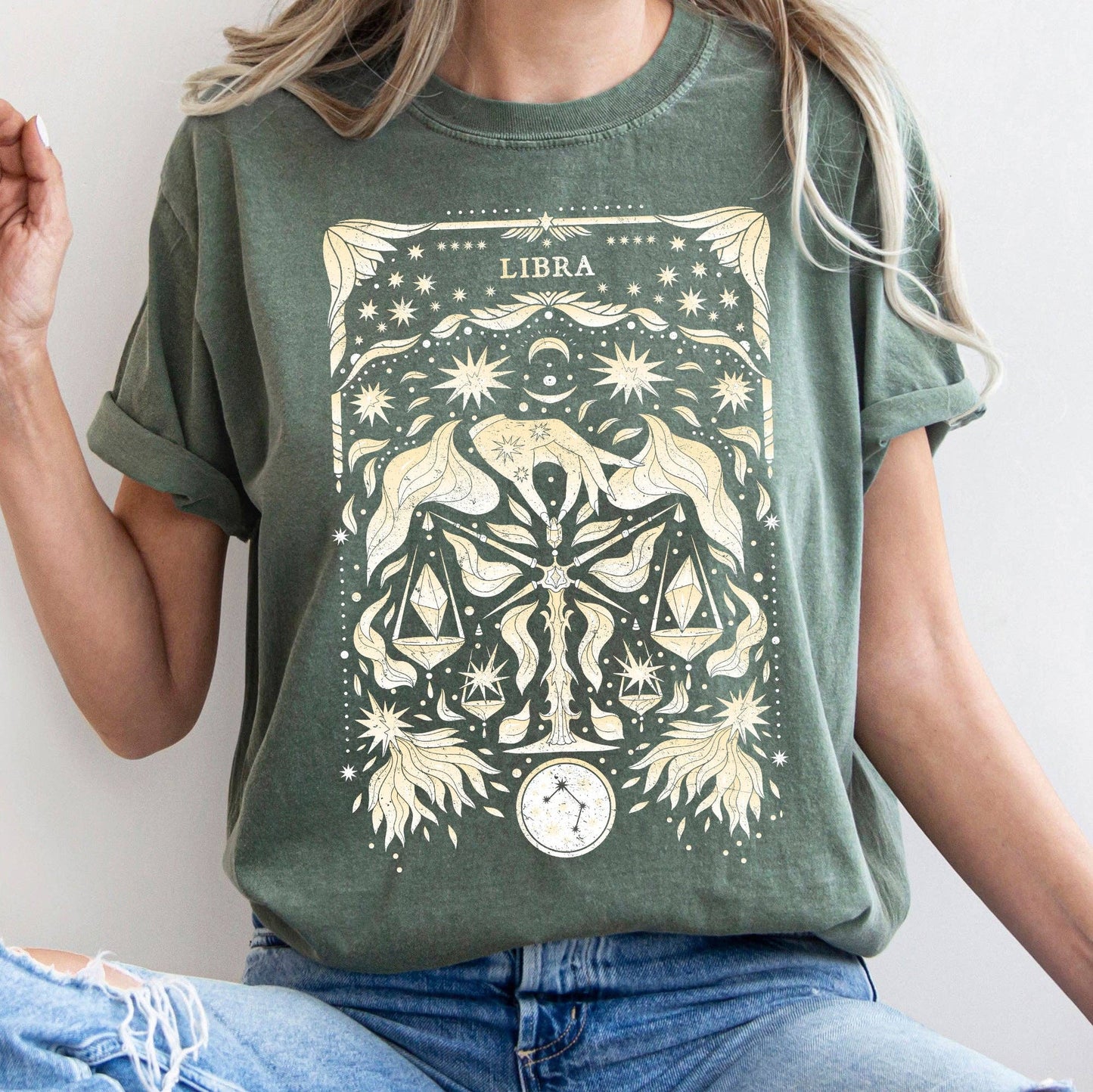 Libra Celestial Zodiac Comfort Colors Tees, Horoscope, Astrology
