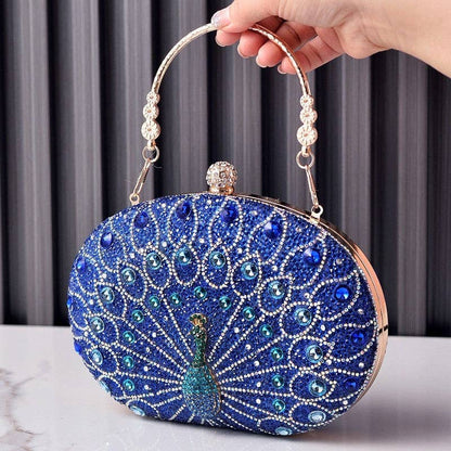 Peacock Embellished Evening Clutch