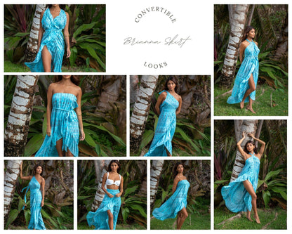 Brianna Convertible Beach Cover-up Wrap Skirt to Midi Dress