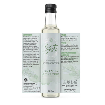 Sesto Aromatic Bath & Massage Oil - Green Tea & Cucumber