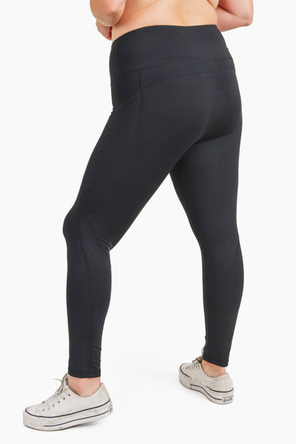 CURVY Essential Highwaist Panel Leggings: DUSTY CORAL / XL:1XL:2XL:3XL (2:2:1:1)