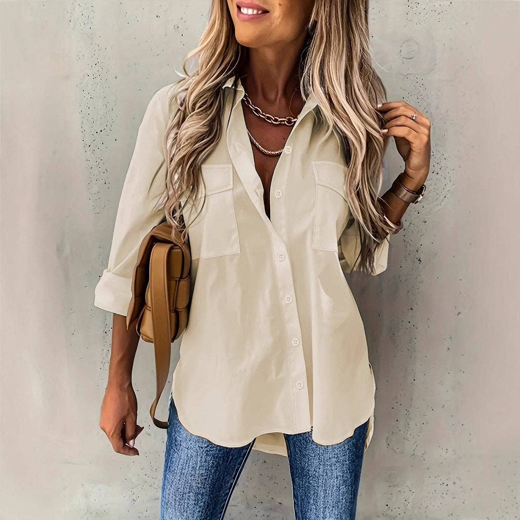 Solid Color Long Sleeve Shirt